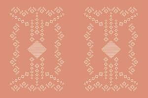 Ethnic Ikat fabric pattern geometric style. Ikat embroidery Ethnic oriental pattern rose gold pink gold background. Abstract,vector,illustration.Texture,clothing,frame,decoration,motif valentine. vector