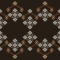 Ethnic Ikat fabric pattern geometric style.African Ikat embroidery Ethnic oriental pattern brown background. Abstract,vector,illustration.Texture,clothing,frame,decoration,carpet,motif. vector