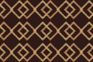 Ethnic Ikat fabric pattern geometric style.African Ikat embroidery brown Ethnic oriental pattern brown background. Abstract,vector,illustration.Texture,wallpaper,frame,decoration,carpet,motif. vector