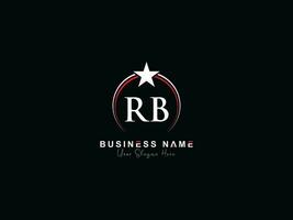 Royal Star Rb Circle Logo, Minimalist Luxury RB Logo Letter Vector