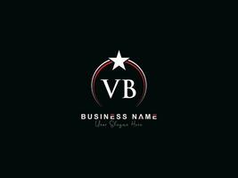 Initial Luxury Vb Circle Logo Letter, Minimal Royal Star VB Logo Symbol For Business vector