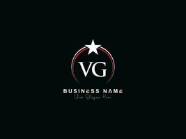 inicial lujo vg circulo logo carta, mínimo real estrella vg logo símbolo para negocio vector