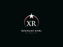 Initial Luxury Xr Royal Logo, Minimal Circle XR Letter Unique Star Logo vector