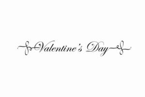 Elegant Valentine's Day Calligraphic Script Lettering with swirls. Vector Illustration. EPS 10