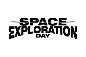 espacio exploración día tipográfico diseño aislado en blanco antecedentes. ciencia fi diseño. celebrado en julio 20 vector ilustración. eps 10