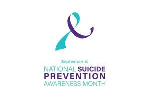 September is National Suicide Prevention Awareness Month Banner with copy space on white background. Suicide awareness ribbon. Editable Vector Illustration. EPS 10