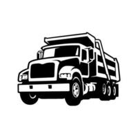 dump truck illustration icon and logo vector