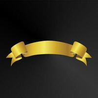 gold ribbon element for labels and banners vector