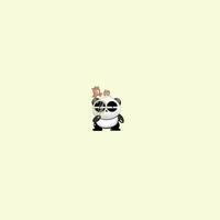 cute and adorable panda icon and logo vector illustration