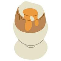 Egg in cup for breakfast single cute on a white background vector illustration