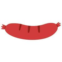 Sausage single cute on a white background vector illustration