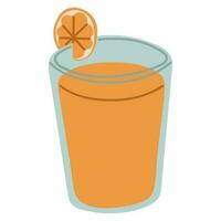 Orange juice single cute on a white background vector illustration