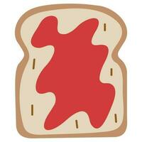 Bread jam single cute on a white background, vector illustration.