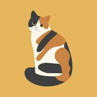 Cat single cute illustration vector