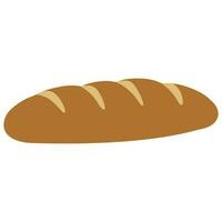 Baguette single cute on a white background vector illustration