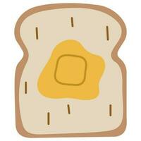 Bread with butter on top cute on a white background vector illustration