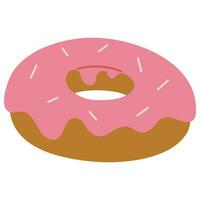 Donut single cute on a white background vector illustration