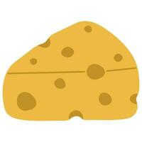 Cheese single cute on a white background vector illustration