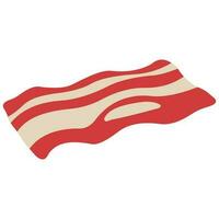 Bacon single cute on a white background vector illustration