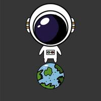 cute astronaut illustration designs with many styles in outer space vector