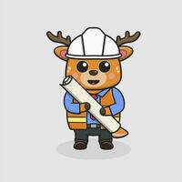 illustration of a deer with uniforms of various professions vector