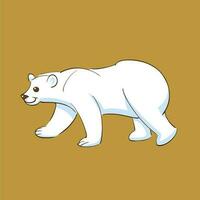 cute white bear animal illustration vector