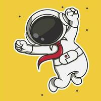 linda astronauta ilustración diseños con muchos estilos en exterior espacio vector