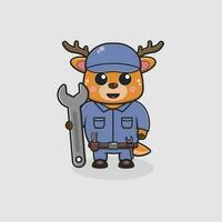 illustration of a deer with uniforms of various professions vector