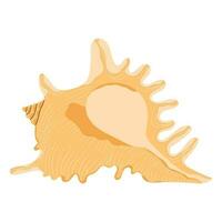 Sea shell, Lambis Scorpius. Marine mollusc with limbs. Spider conch, scorpion seashell. Undersea underwater mollusk. Ocean under water shellfish. Flat vector illustration isolated on white background