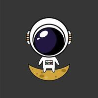 cute astronaut illustration designs with many styles in outer space vector