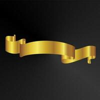 gold ribbon element for labels and banners vector