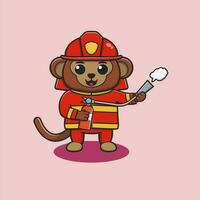 illustration of a monkey with uniforms of various professions vector