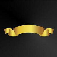 gold ribbon element for labels and banners vector