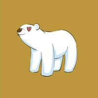 cute white bear animal illustration vector