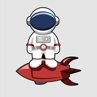 cute astronaut illustration designs with many styles in outer space vector