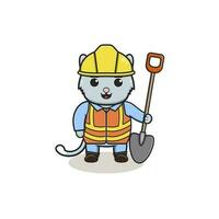 illustration of a cat with uniforms of various professions vector