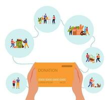 Donation And Volunteer Work Flat Concept vector