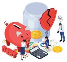 Piggy Bank Crisis Composition vector