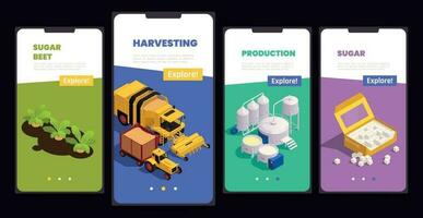 Sugar Production Mobile App vector