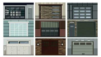 Garage Or Warehouse Doors Set vector