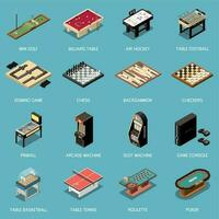 Indoor Games Isometric Set vector