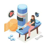 Varicose Bandage Isometric Composition vector