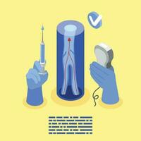 Varicose Procedures Isometric Background vector