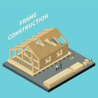 Modular Frame Building Isometric vector