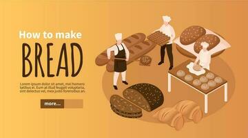 Bread Production Horizontal Banner vector