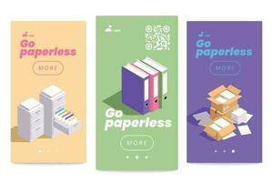 Go Paperless Banners vector