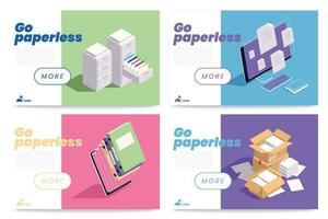 Go Paperless Banners vector