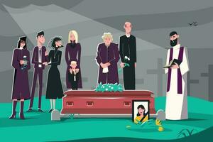 Flat Funeral Death Composition vector