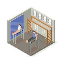 Gymnastics Bars Isometric Composition vector