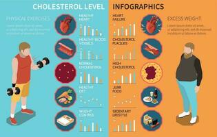 colesterol nivel infografia vector